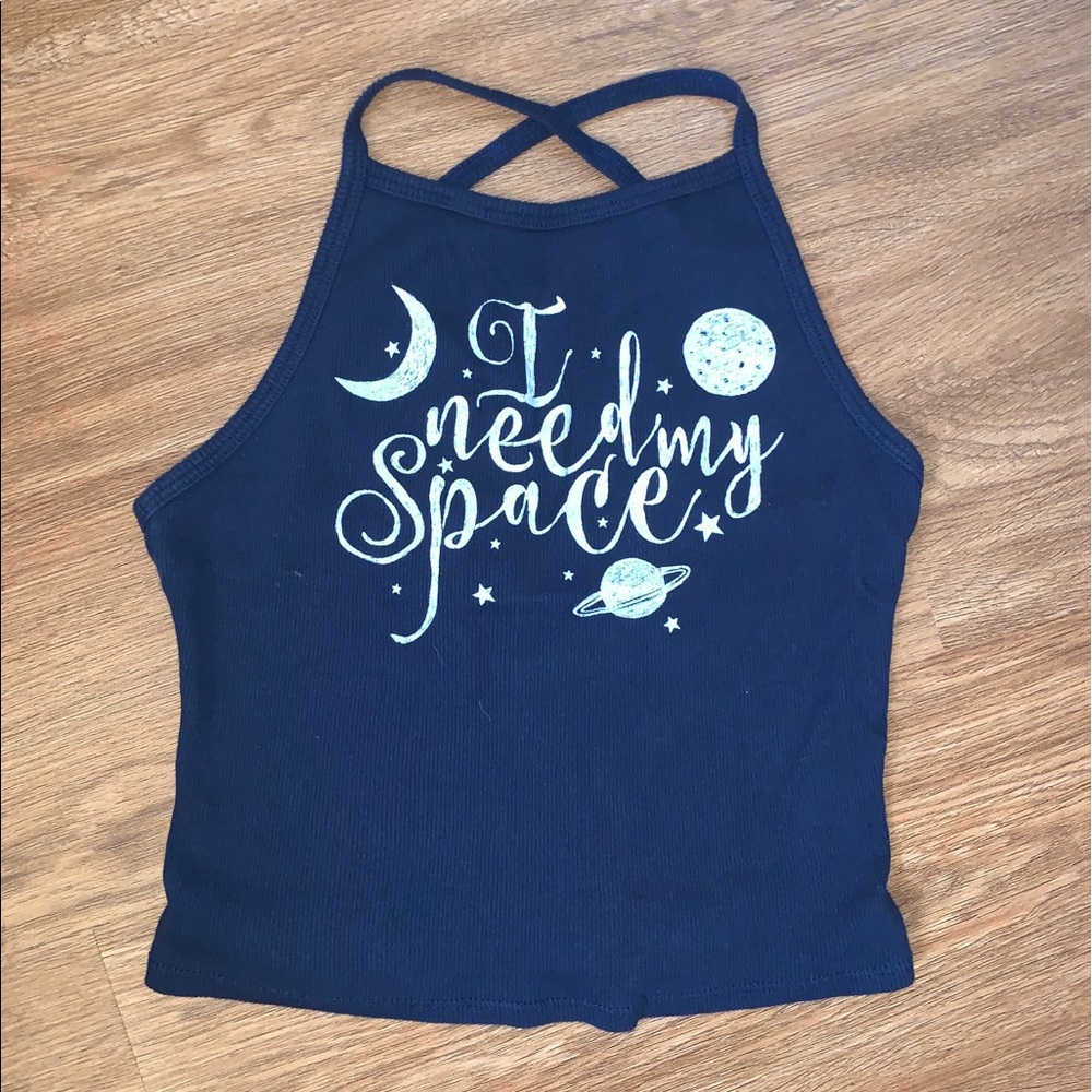 ⭐️”I need my space” cropped tank